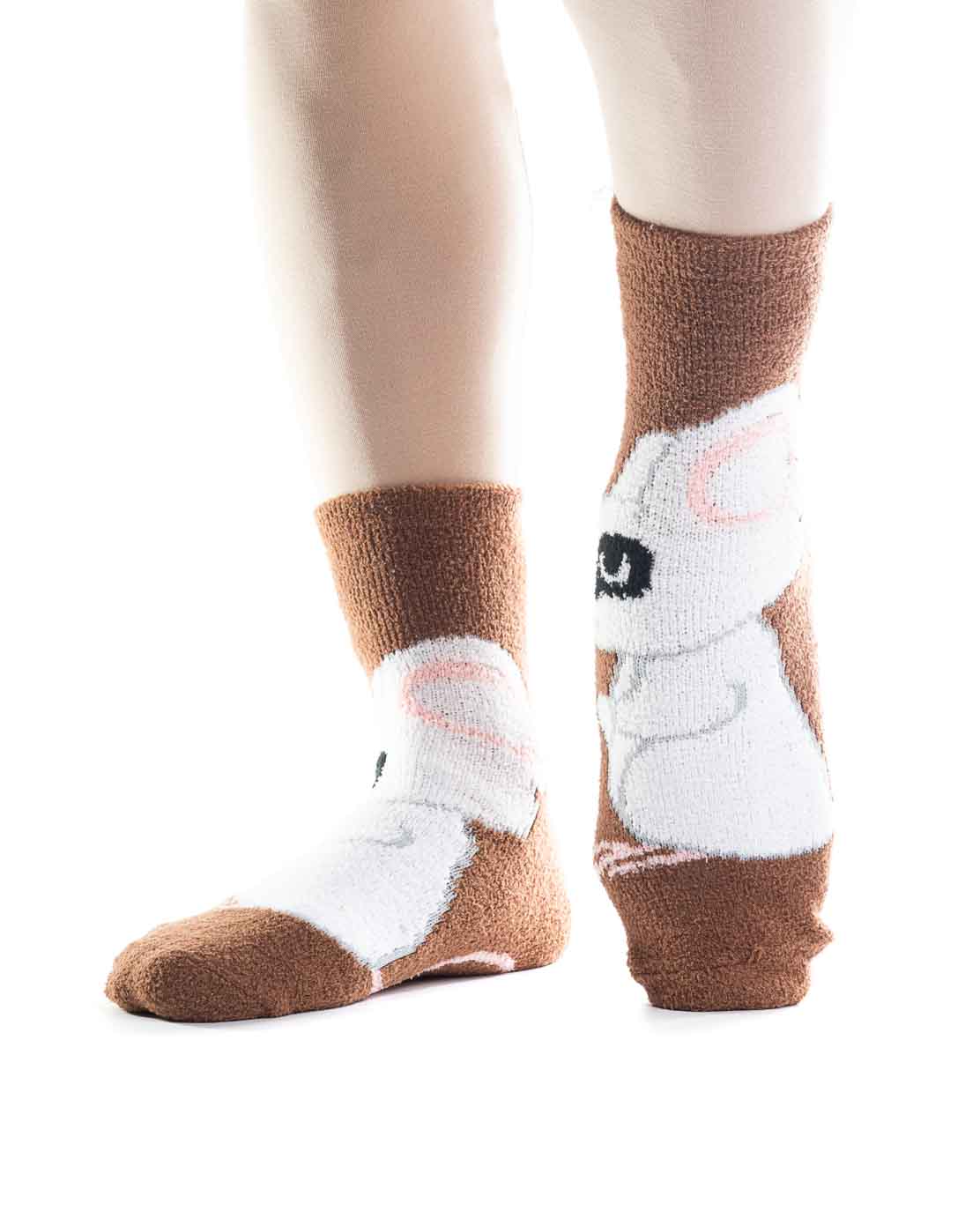 Veselé froté ponožky MOUSE - hnedé