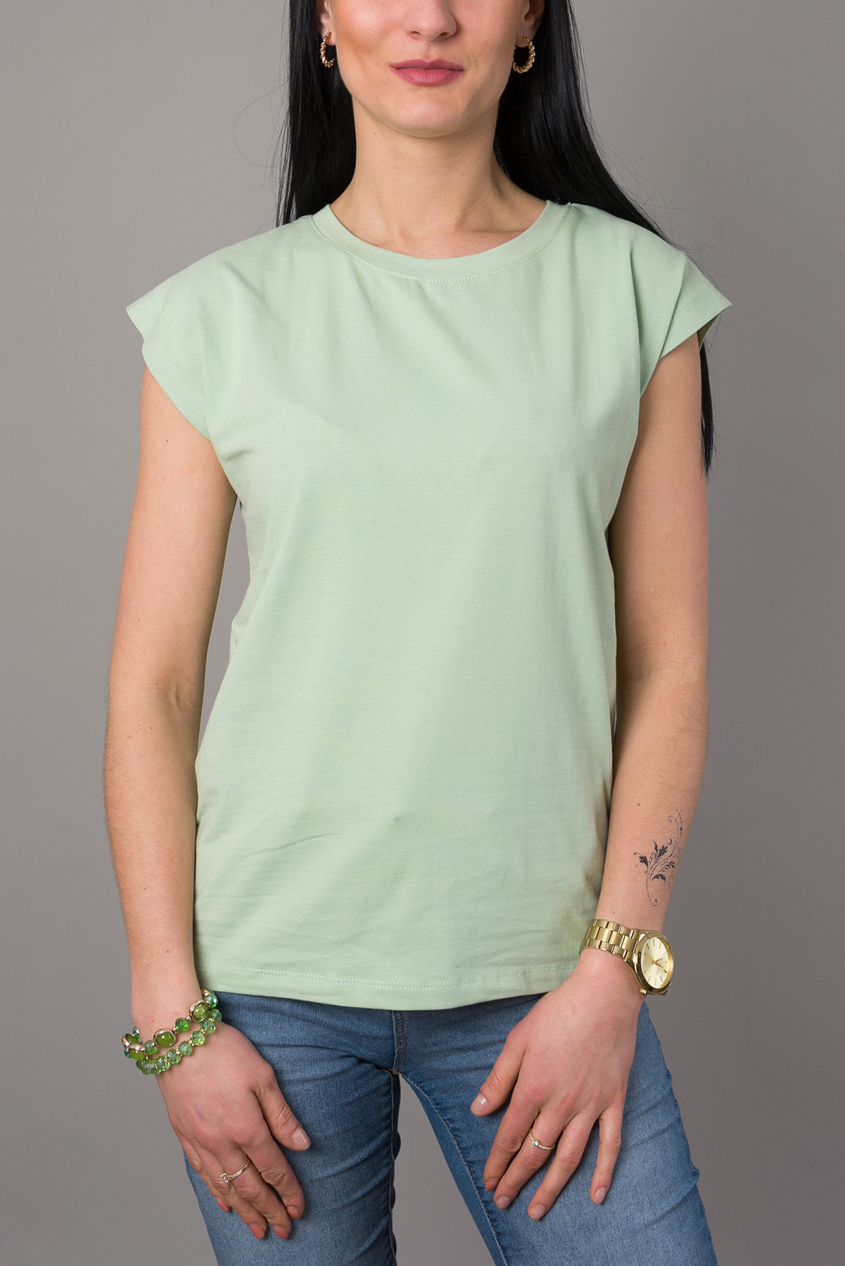 Dámske bavlnené tričko CLASSIC - zelené