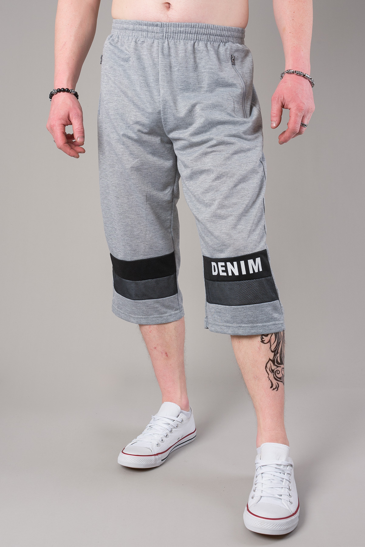 Pánske 3/4 kraťasy DENIM - svetlosivé