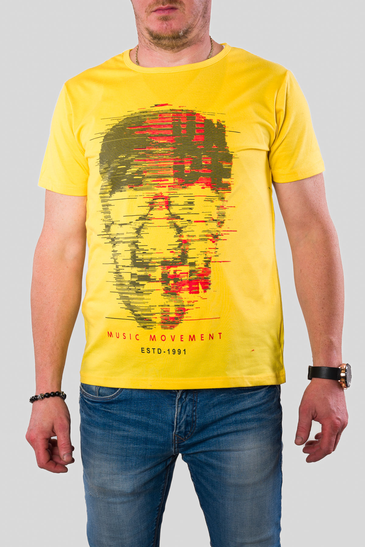 Pánske tričko MUSIC MOVEMENT - žlté