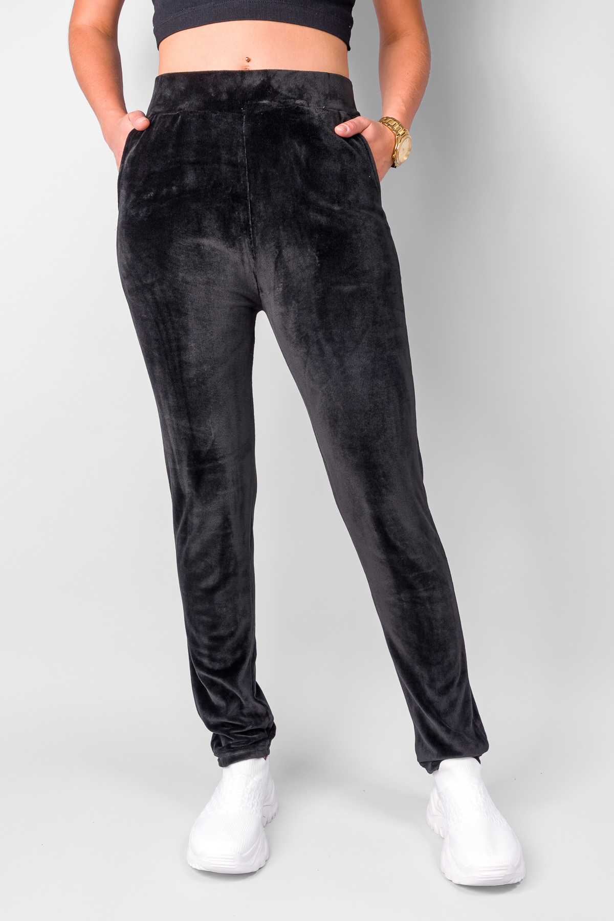 Semišové legíny - čierne