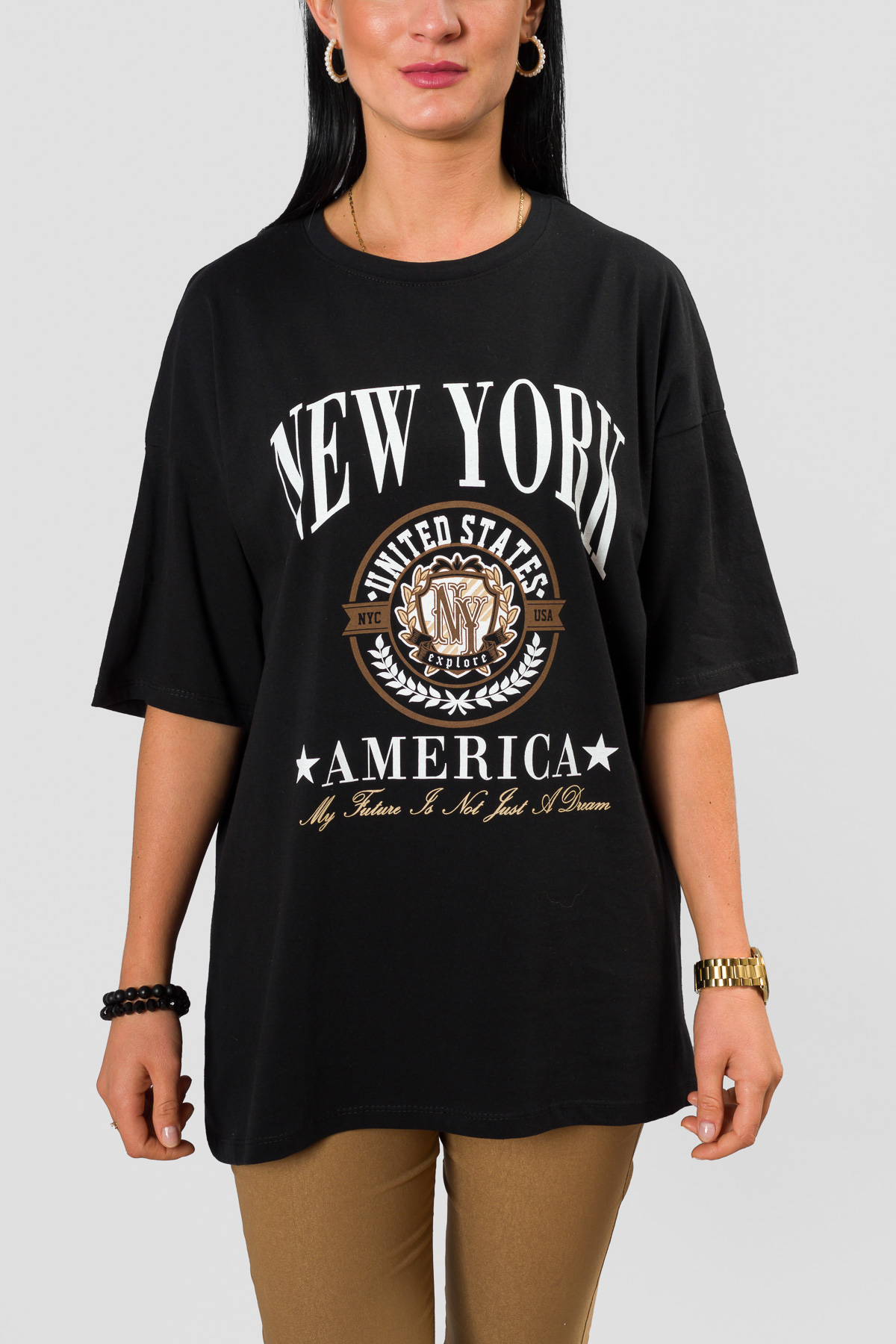 Dámske tričko NEW YORK - čierne