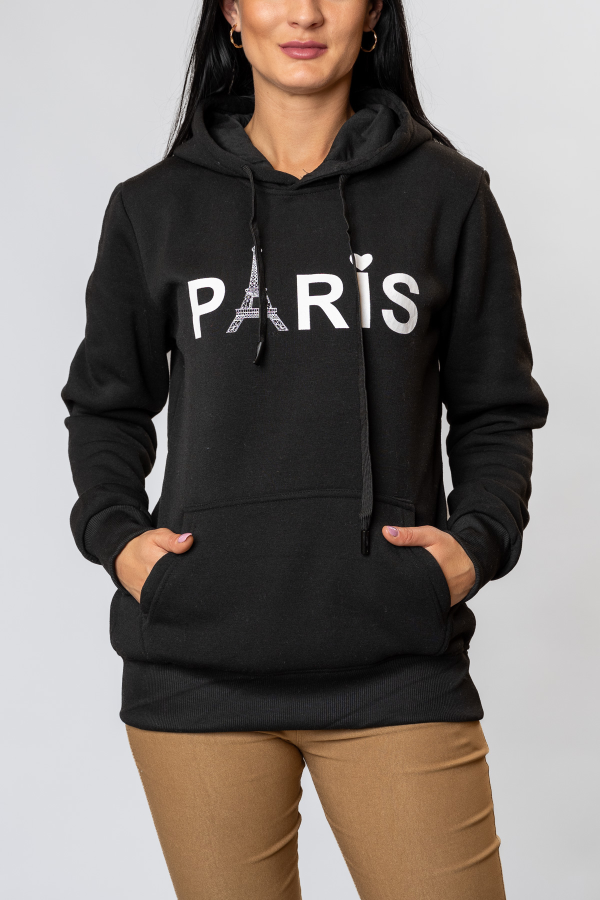 Dámska zateplená mikina PARIS - čierna