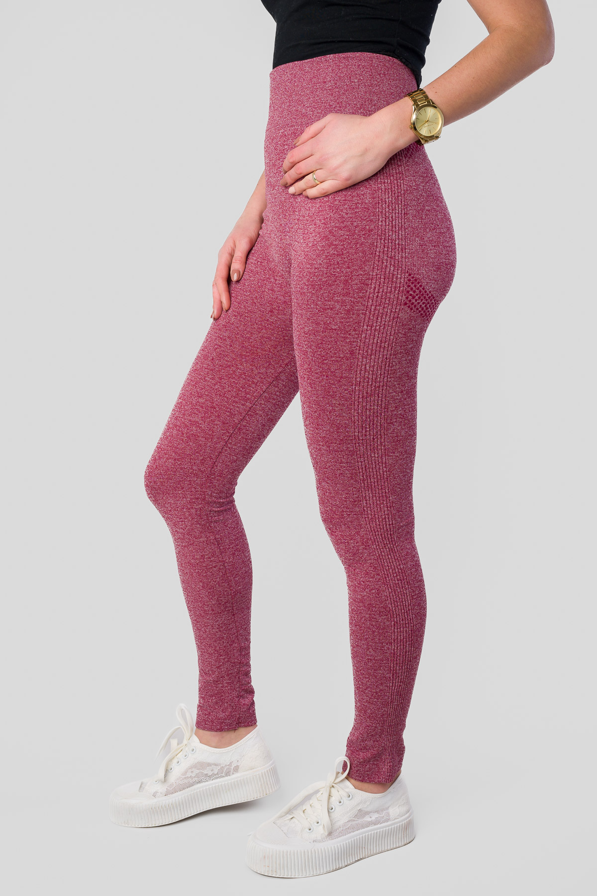 Zateplené legíny FITNESS - vínové