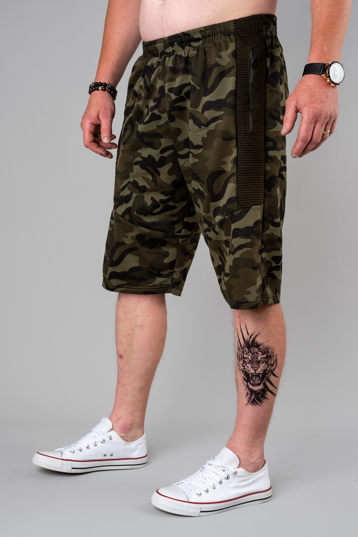 Pánske maskáčové kraťasy - khaki